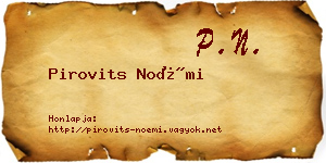 Pirovits Noémi névjegykártya